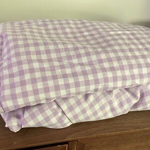 Gingham Check Lavender and White Cotton sheet set